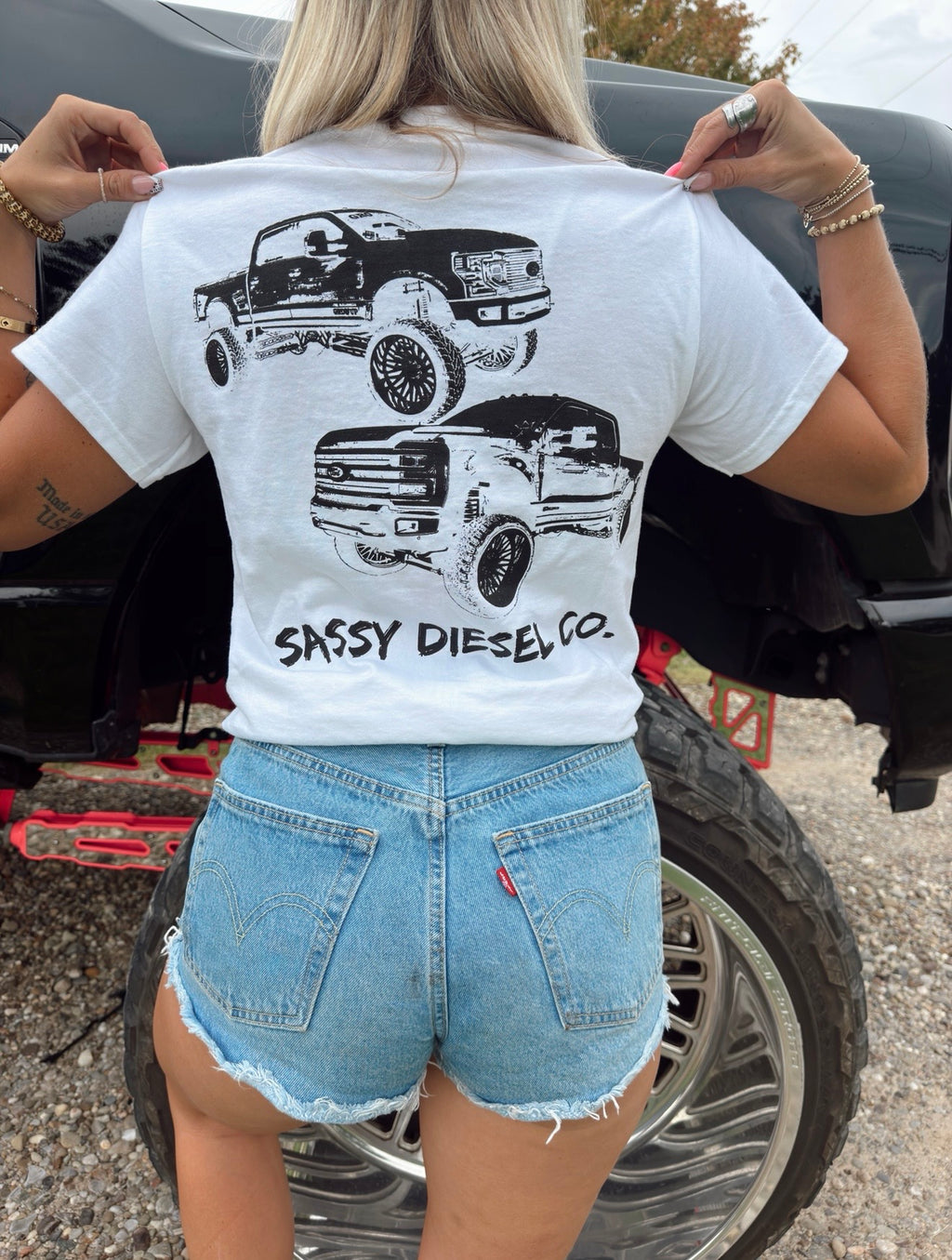 Sassy Diesel Co White Tee